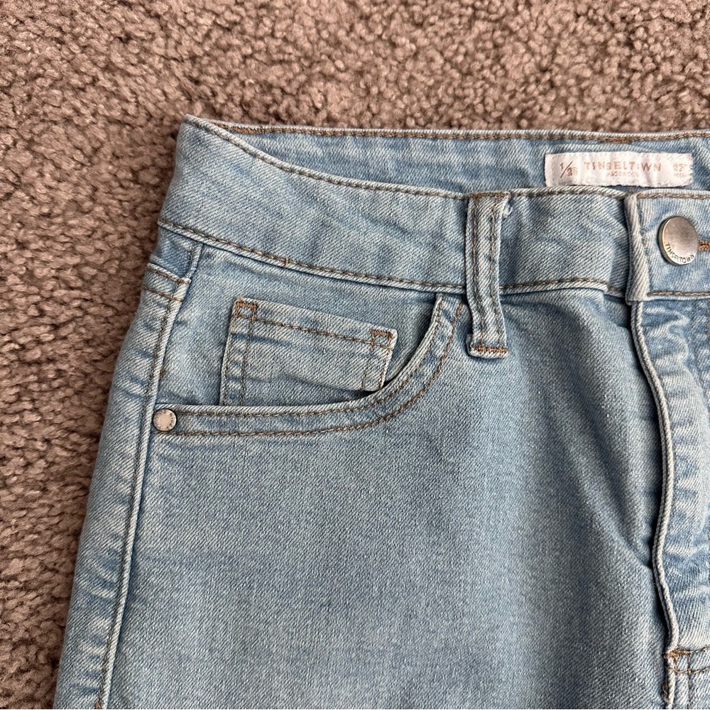 Tinseltown Light Blue Midrise Skinny Jeans Womens Juniors 27 - Picture 12 of 14